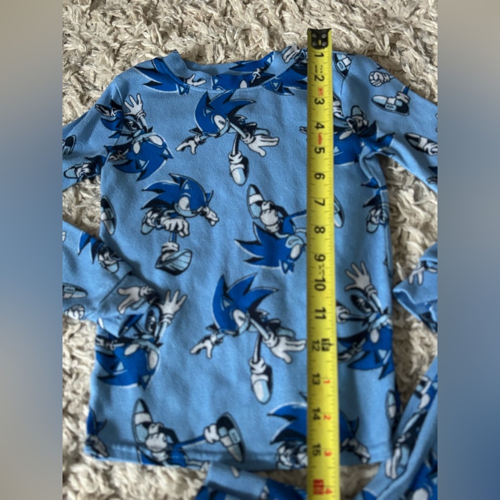 Blue Sonic the Hedgehog Pajama Set Size 6 - Picture 2 of 9